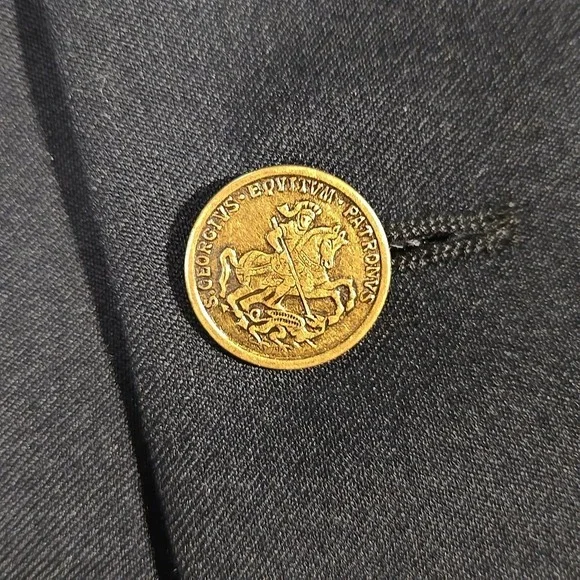 VTG Hickey Freeman Mens 40R Blazer Navy Cashmere‎ Wool St George Buttons USA 90s